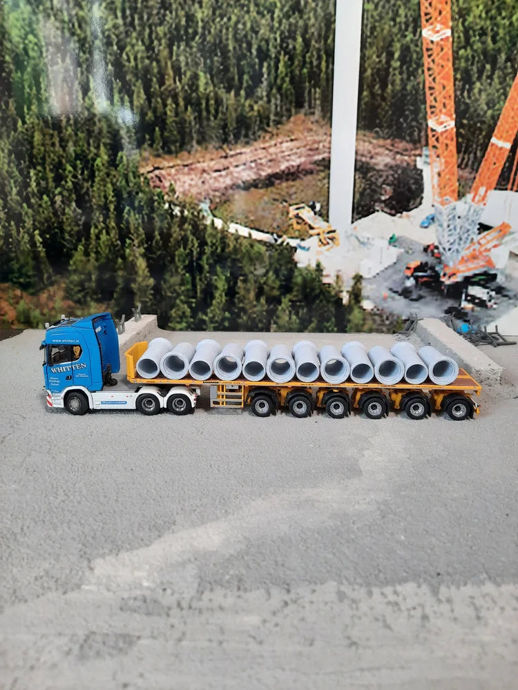 1:50 Scale Precast Pipe Trailer Load Small