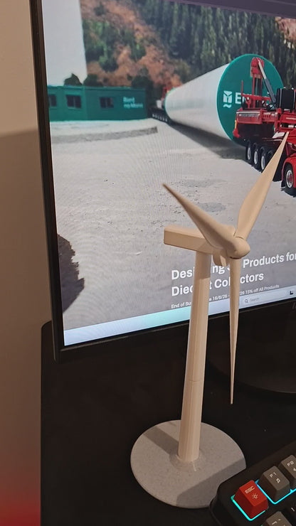 Desktop Miniature Wind Turbine - Scale Model Type 3 White