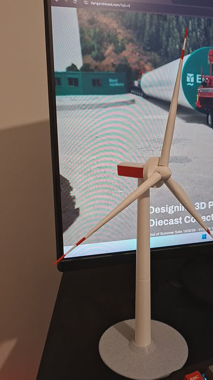 Desktop Miniature Wind Turbine - Scale Model Type 3 Red & White