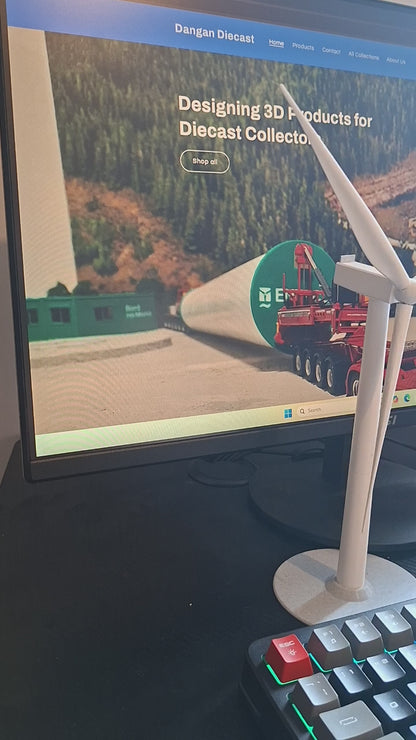 Desktop Miniature Wind Turbine - Scale Model Type 2 White