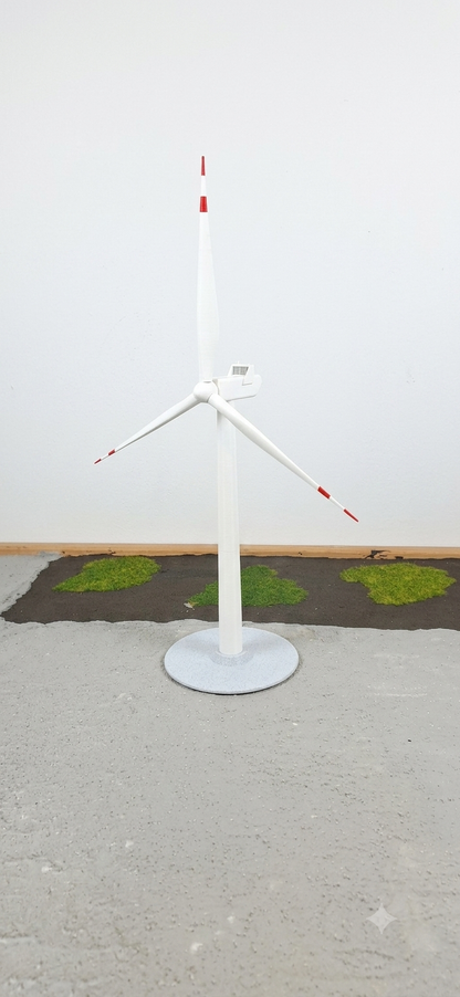 Desktop Miniature Wind Turbine - Scale Model Type 1 Red & White