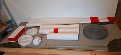 1:50 Scale Enercon Style Wind Turbine Assembled Kit Red & White