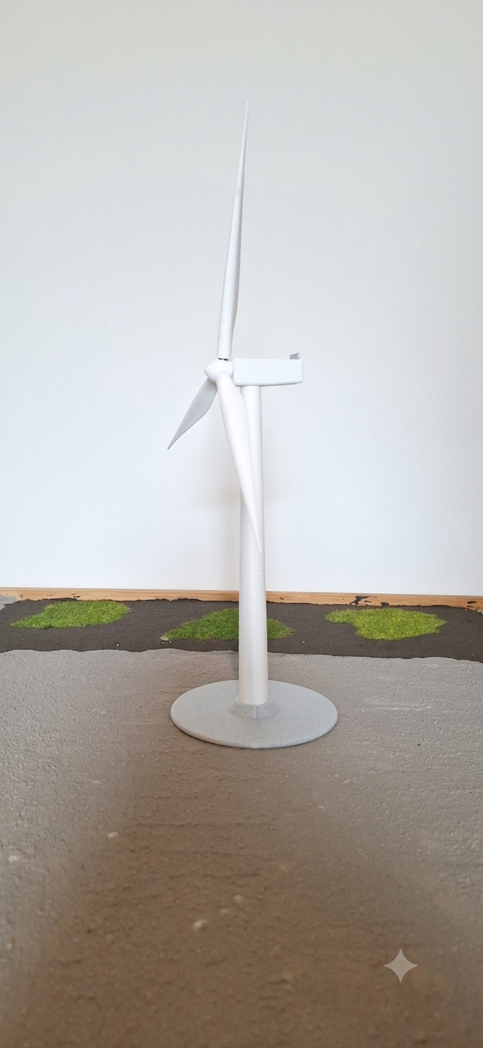 Desktop Miniature Wind Turbine - Scale Model Type 2 White