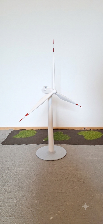 Desktop Miniature Wind Turbine - Scale Model Type 1 Red & White
