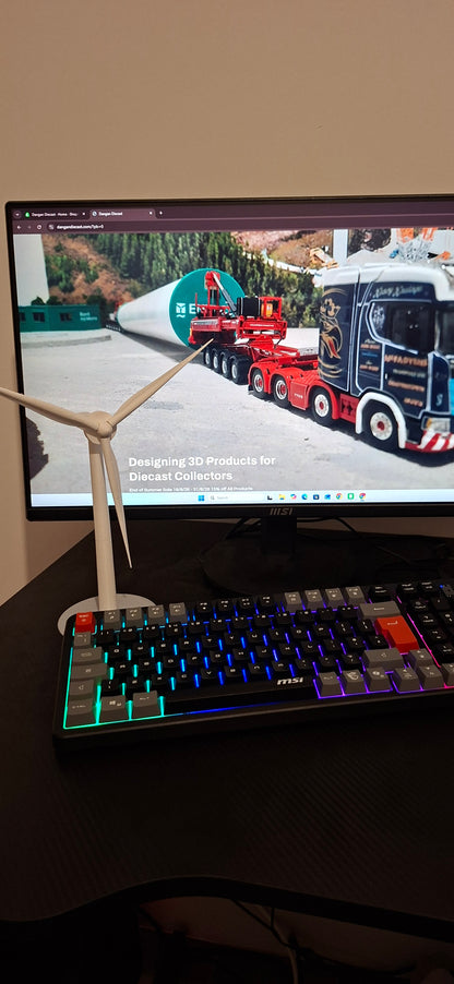 Desktop Miniature Wind Turbine - Scale Model Type 3 White