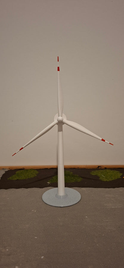 Desktop Miniature Wind Turbine - Scale Model Type 3 Red & White