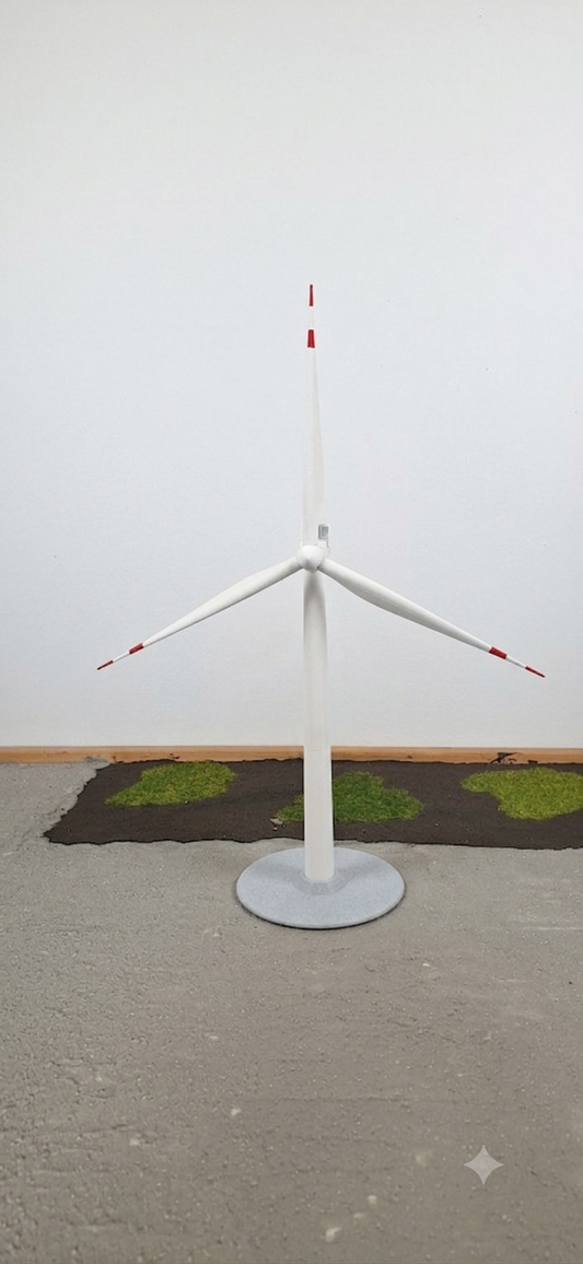 Desktop Miniature Wind Turbine - Scale Model Type 1 Red & White
