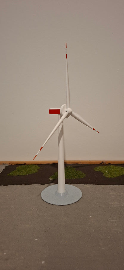 Desktop Miniature Wind Turbine - Scale Model Type 3 Red & White