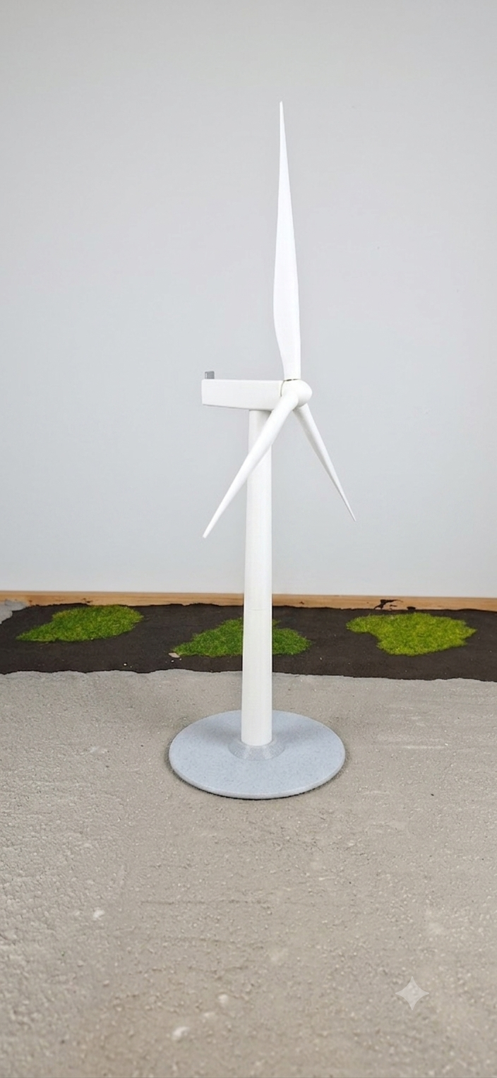 Desktop Miniature Wind Turbine - Scale Model Type 2 White